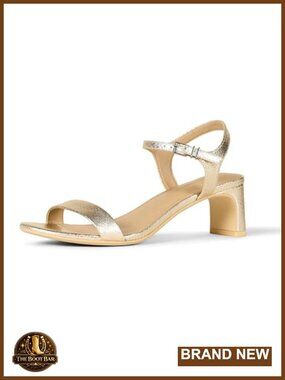 Women's Ankle Strap Low Heel Sandals with Memory Foam, Faux Snakeskin